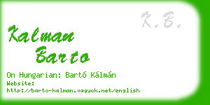 kalman barto business card